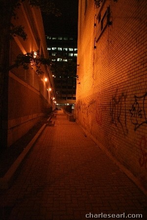 Street walking at night.