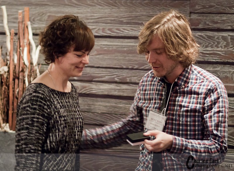 Mark Medley presents relit award to Dani Couture